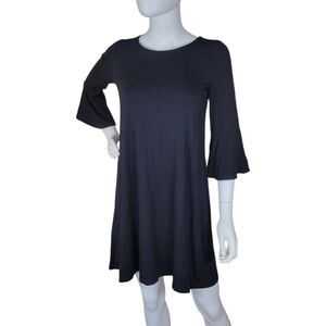 Lilly Pulitzer Swing Dress‎ Womens S Black A Line 3/4 Bell Sleeve Knit Stretchy